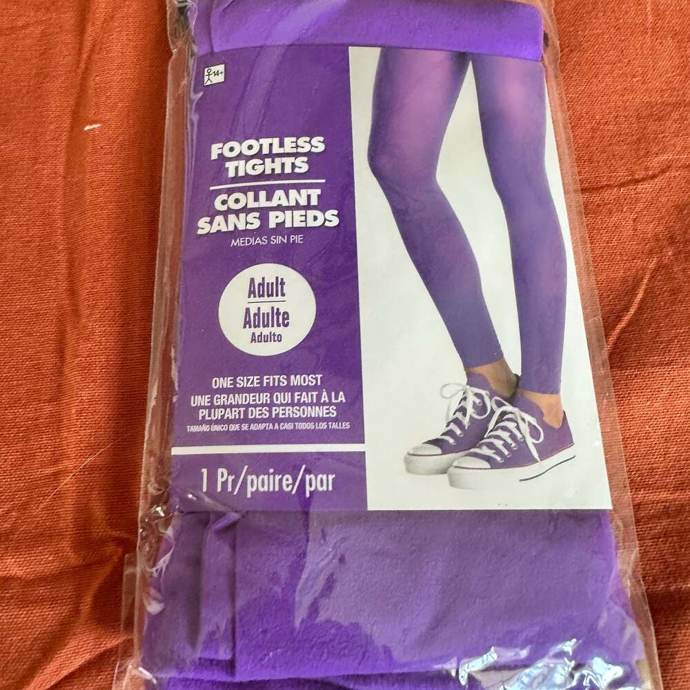 Amscan Footless Tights Adult Purple Tights Size One Size